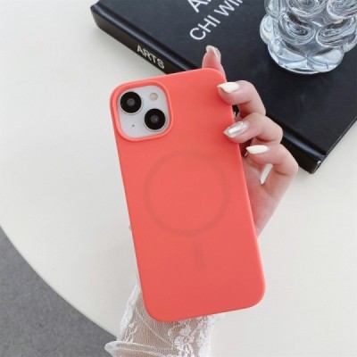 Apple iPhone 15 Plus "Shell" MagSafe Hard Silicone TPU pink Case Cover - Back | Priedai.lt