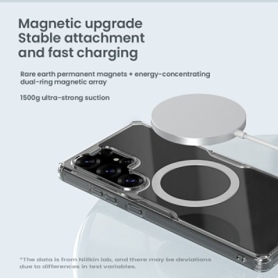 "Nillkin" Nature TPU Pro Magnetic MagSafe Samsung Galaxy S25 Ultra clear, transparent Hard Silicone Case Cover | Priedai.lt