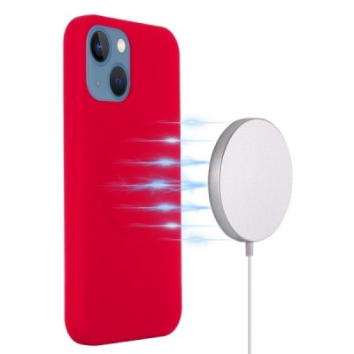 Apple iPhone 15 Plus "Shell" MagSafe Hard Silicone TPU red Case Cover - Back | Priedai.lt
