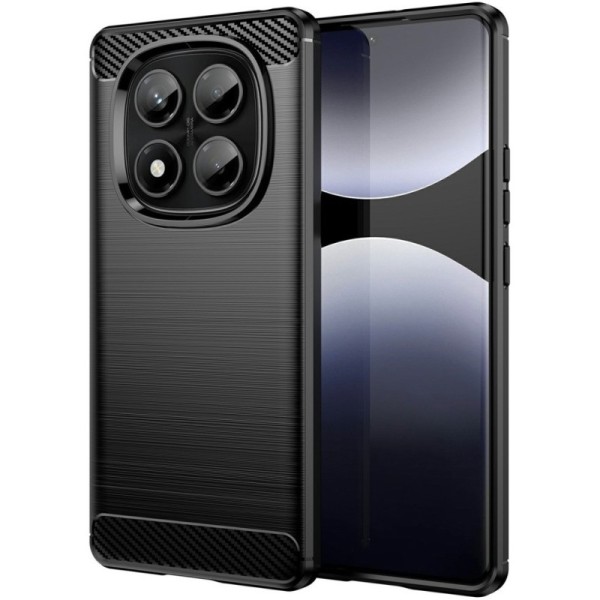 "Carbon" hard silicone (TPU) case - black (Redmi Note 14 Pro 4G)