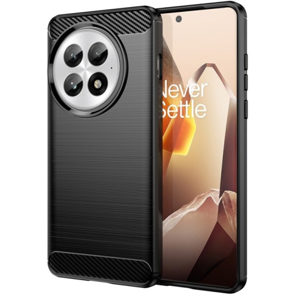 "Carbon" hard silicone (TPU) case - black (OnePlus 13)