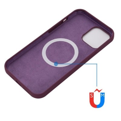 Apple iPhone 15 "Shell" MagSafe Hard Silicone TPU Burgundy Case Cover - Back | Priedai.lt