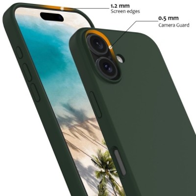 Apple iPhone 16 "Shell" MagSafe Hard Silicone TPU Dark green Case Cover - Back | Priedai.lt