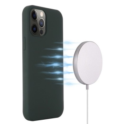 Apple iPhone 15 Pro "Shell" MagSafe Hard Silicone TPU Dark green Case Cover - Back | Priedai.lt