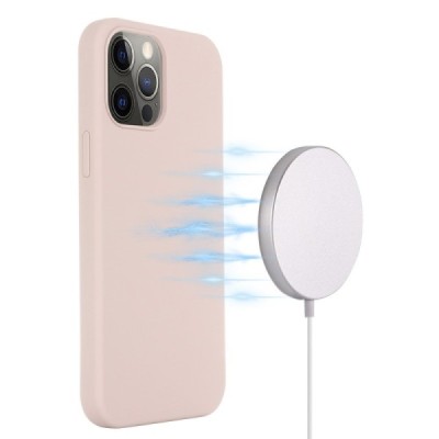 iPhone 15 Pro "Shell" MagSafe Hard Silicone TPU pink Case Cover - Back | Priedai.lt