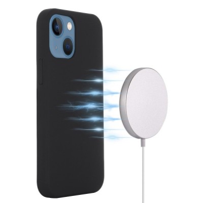 Apple iPhone 13 mini "Shell" MagSafe Hard Silicone TPU Black  Case Cover - Back | Priedai.lt