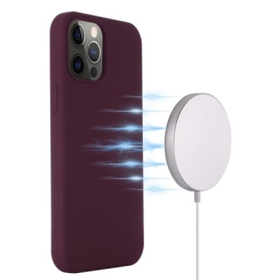 Apple iPhone 13 Pro "Shell" MagSafe Hard Silicone TPU Burgundy Case Cover - Back | Priedai.lt