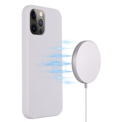 Apple iPhone 13 Pro "Shell" MagSafe Hard Silicone TPU White Case Cover - Back | Priedai.lt