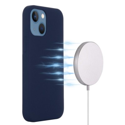 Apple iPhone 14 "Shell" MagSafe Hard Silicone TPU Dark Blue Case Cover - Back | Priedai.lt