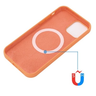 Apple iPhone 14 "Shell" MagSafe Hard Silicone TPU orange Case Cover - Back | Priedai.lt