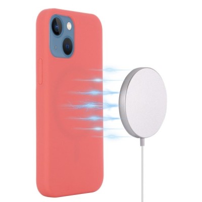 Apple iPhone 14 "Shell" MagSafe Hard Silicone TPU pink Case Cover - Back | Priedai.lt