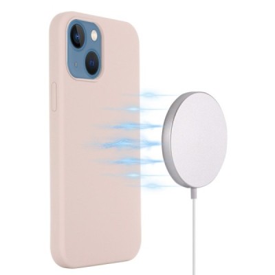 Apple iPhone 14 "Shell" MagSafe Hard Silicone TPU pink Case Cover - Back | Priedai.lt