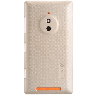 Nillkin Frosted Shield Nokia Lumia 830 auksinis plastikinis dėklas + apsauginė ekrano plėvelė / Priedai.lt