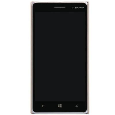 Nillkin Frosted Shield Nokia Lumia 830 auksinis plastikinis dėklas + apsauginė ekrano plėvelė / Priedai.lt