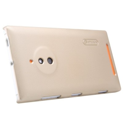 Nillkin Frosted Shield Nokia Lumia 830 auksinis plastikinis dėklas + apsauginė ekrano plėvelė / Priedai.lt