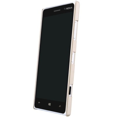 Nillkin Frosted Shield Nokia Lumia 830 auksinis plastikinis dėklas + apsauginė ekrano plėvelė / Priedai.lt