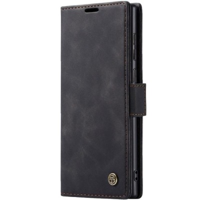 Samsung Galaxy S25 Ultra CaseMe Retro Solid Flip Case Book - Black | Priedai.lt