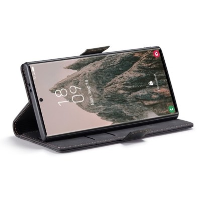 Samsung Galaxy S25 Ultra CaseMe Retro Solid Flip Case Book - Black | Priedai.lt