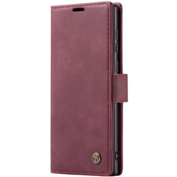 "CaseMe" Retro Solid Flip Case - Burgundy (Galaxy S25 Ultra)