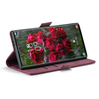 Samsung Galaxy S25 Ultra CaseMe Retro Solid Flip Case Book - Burgundy | Priedai.lt