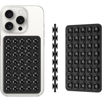 "Suction Pad" universal silicone suction cup mat (holder) - black | Priedai.LT