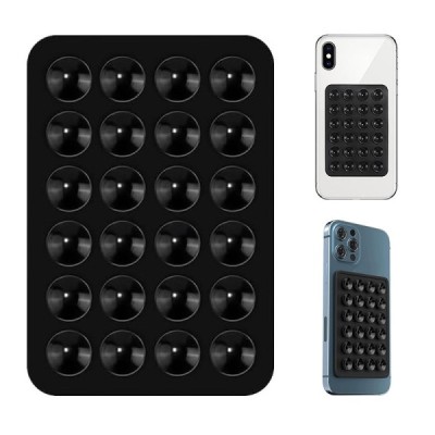 "Suction Pad" Mini Universal Adhesive Silicone Suction Cup Mat (Holder) - Black | Priedai.LT