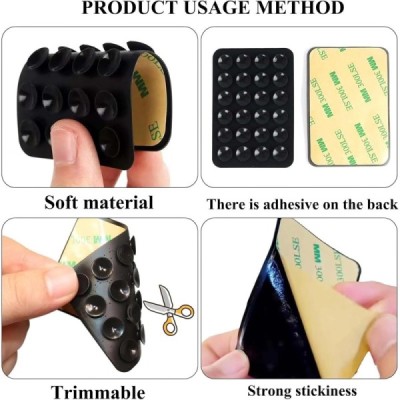 "Suction Pad" Mini Universal Adhesive Silicone Suction Cup Mat (Holder) - Black | Priedai.LT