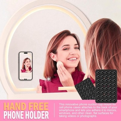 "Suction Pad" Mini Universal Adhesive Silicone Suction Cup Mat (Holder) - Black | Priedai.LT