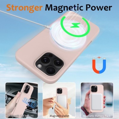 Apple iPhone 16 Pro Max "Shell" MagSafe Hard Silicone TPU pink Case Cover - Back | Priedai.lt