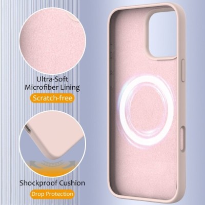 Apple iPhone 16 Pro Max "Shell" MagSafe Hard Silicone TPU pink Case Cover - Back | Priedai.lt