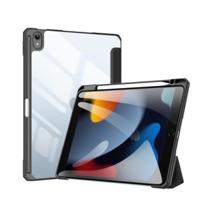 Apple iPad 10.9 2022 "Dux Ducis" Toby flip-up black leather case - book with a place for the pen | Priedai.lt