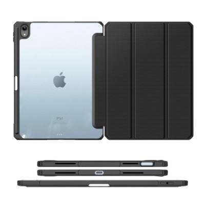 Apple iPad 10.9 2022 "Dux Ducis" Toby flip-up black leather case - book with a place for the pen | Priedai.lt