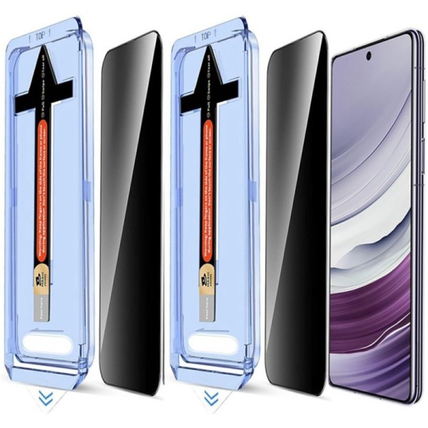 "Leyong" Tempered Glass black screen protector (2 pcs.) with frame - privacy (Galaxy S24+ / S25+)