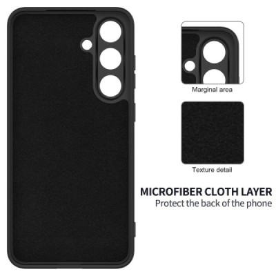 Samsung Galaxy S25+ "Shell" hard liquid silicone (TPU) case black - cover | Priedai.lt