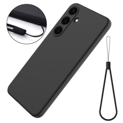 Samsung Galaxy S25+ "Shell" hard liquid silicone (TPU) case black - cover | Priedai.lt