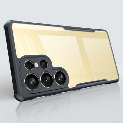 Samsung Galaxy S25 Ultra "XUNDD" transparent black bordered hard silicone TPU acrylic case - back | Priedai.lt