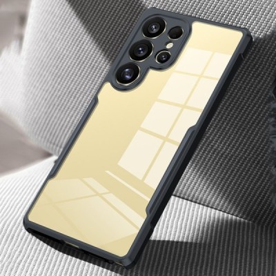 Samsung Galaxy S25 Ultra "XUNDD" transparent black bordered hard silicone TPU acrylic case - back | Priedai.lt