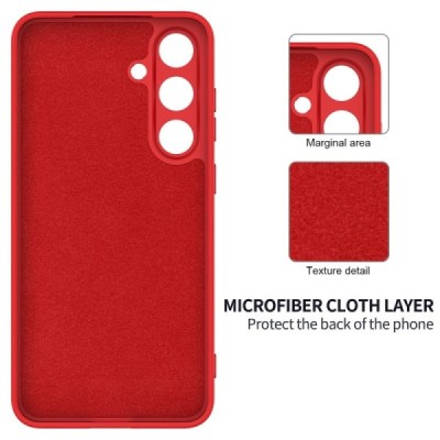 Samsung Galaxy S25+ "Shell" hard liquid silicone (TPU) case red - cover | Priedai.lt