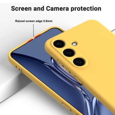 Samsung Galaxy S25+ "Shell" hard liquid silicone (TPU) case yellow - cover | Priedai.lt