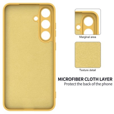 Samsung Galaxy S25+ "Shell" hard liquid silicone (TPU) case yellow - cover | Priedai.lt