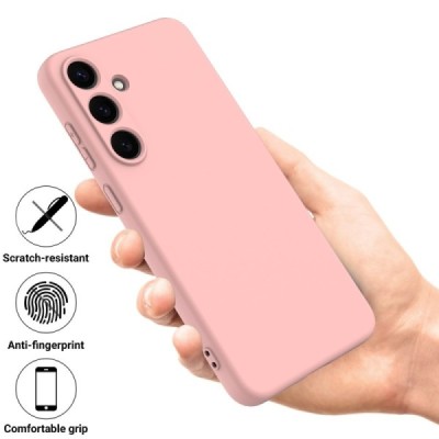 Samsung Galaxy S25+ "Shell" hard liquid silicone (TPU) case pink - cover | Priedai.lt