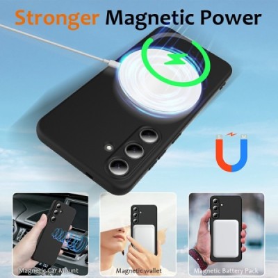 Samsung Galaxy S25+ "Shell" MagSafe Hard Silicone TPU Black  Case Cover - Back | Priedai.lt