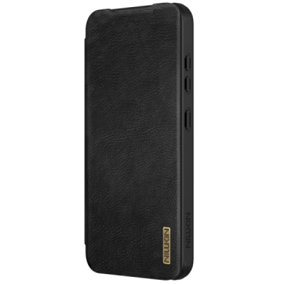 „Nillkin“ Qin Pro series luxury black leather flip case for Samsung Galaxy S25+ | Priedai.lt