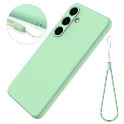 Samsung Galaxy S25 "Shell" hard liquid silicone (TPU) case green - cover | Priedai.lt