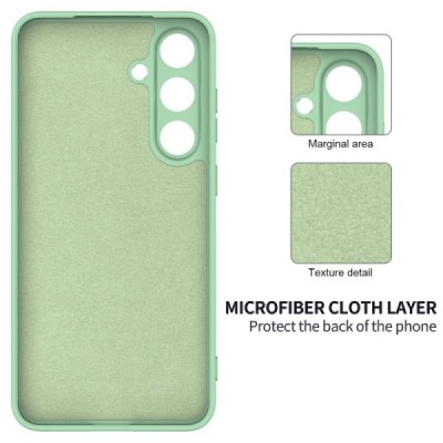 Samsung Galaxy S25 "Shell" hard liquid silicone (TPU) case green - cover | Priedai.lt