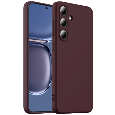 Samsung Galaxy S25 "Shell" MagSafe Hard Silicone TPU Burgundy Case Cover - Back | Priedai.lt
