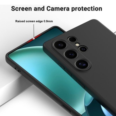 Samsung Galaxy S25 Ultra "Shell" hard liquid silicone (TPU) case black - cover | Priedai.lt