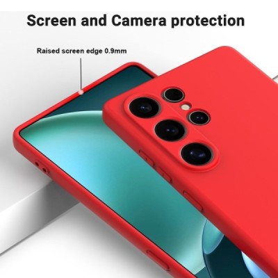 Samsung Galaxy S25 Ultra "Shell" hard liquid silicone (TPU) case red - cover | Priedai.lt