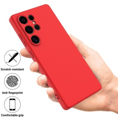 Samsung Galaxy S25 Ultra "Shell" hard liquid silicone (TPU) case red - cover | Priedai.lt