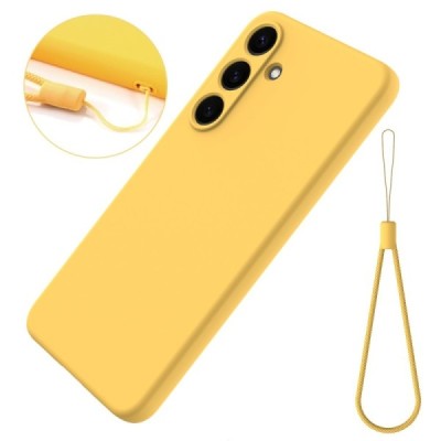 Samsung Galaxy S25 Ultra "Shell" hard liquid silicone (TPU) case yellow - cover | Priedai.lt